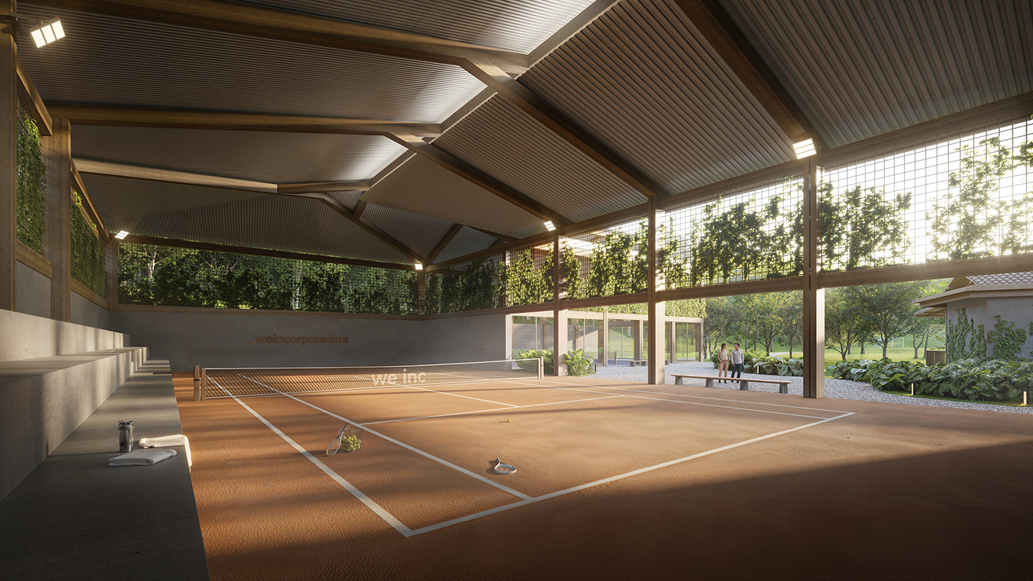 Quadra de tênis e padel coberta